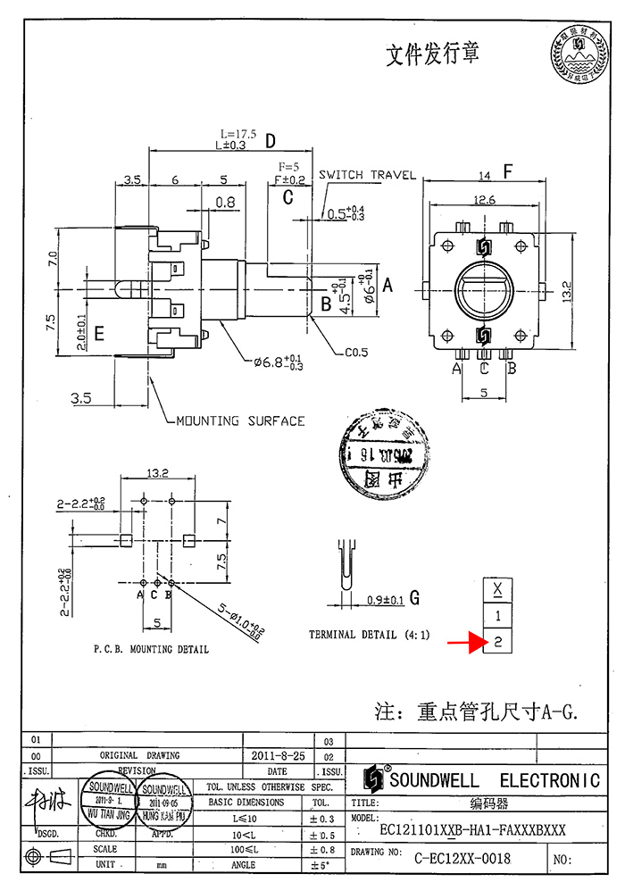 EC12帶開關編碼器規格書